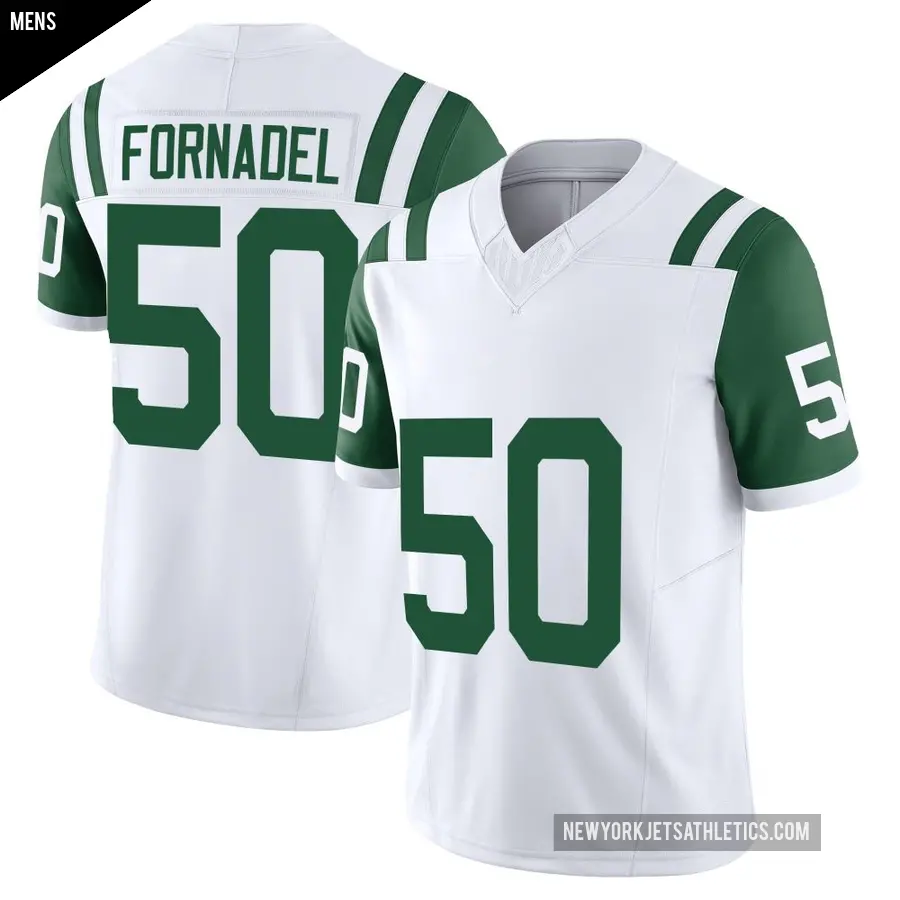 Men's New York Jets ＃50 Liam Fornadel White Limited Classic Alternate Vapor F.U.S.E. Jersey