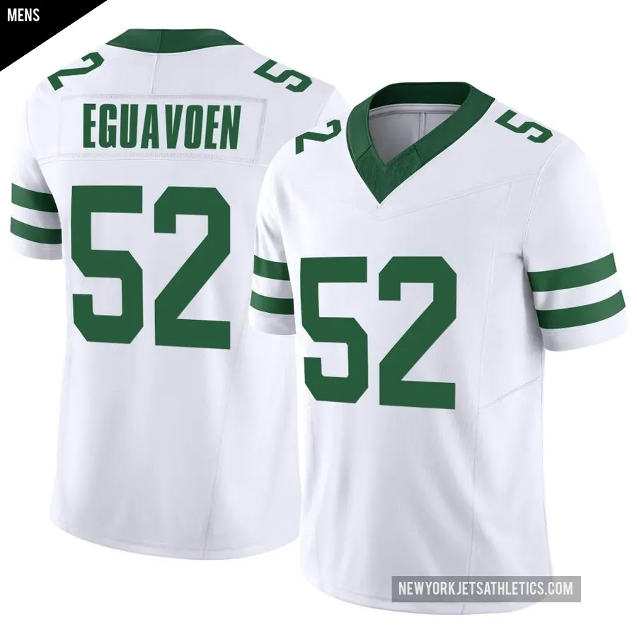 Men's New York Jets ＃52 Sam Eguavoen White Limited Legacy Vapor F.U.S.E. Jersey