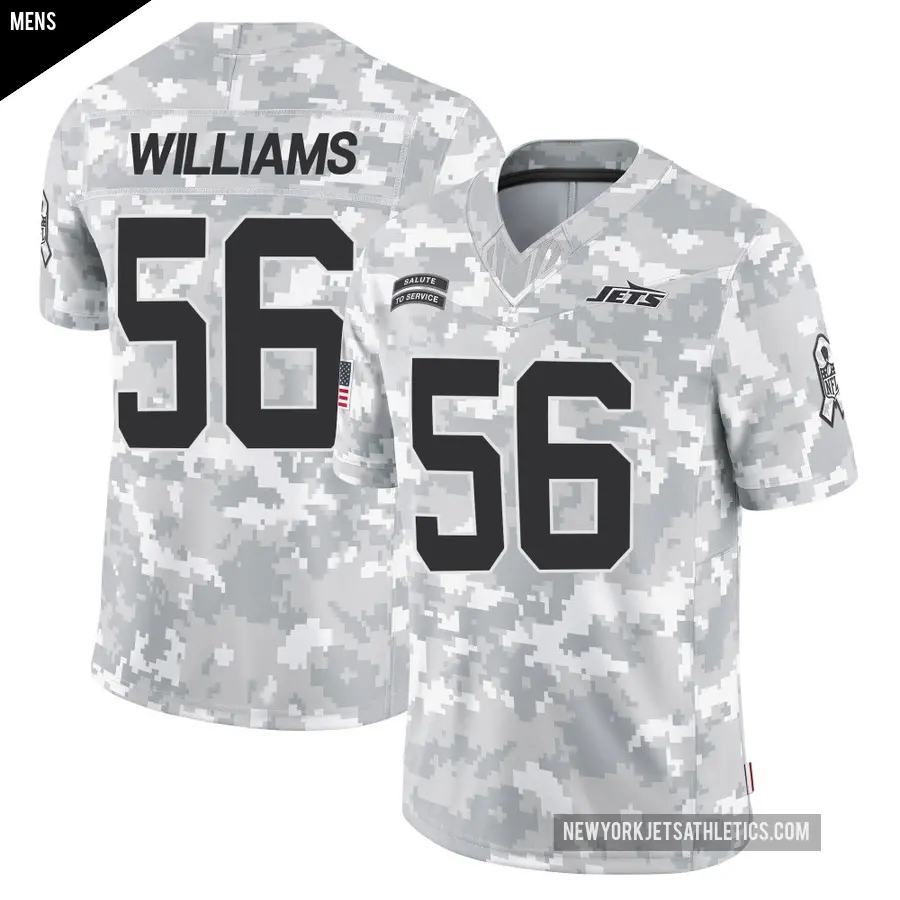Men's New York Jets ＃56 Quincy Williams Arctic Camo Limited 2024 Salute to Service Jersey