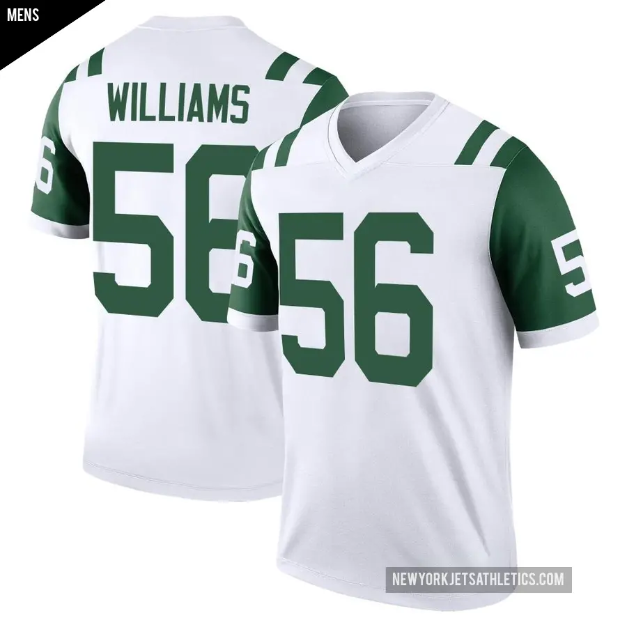Men's New York Jets ＃56 Quincy Williams White Legend Classic Alternate Jersey