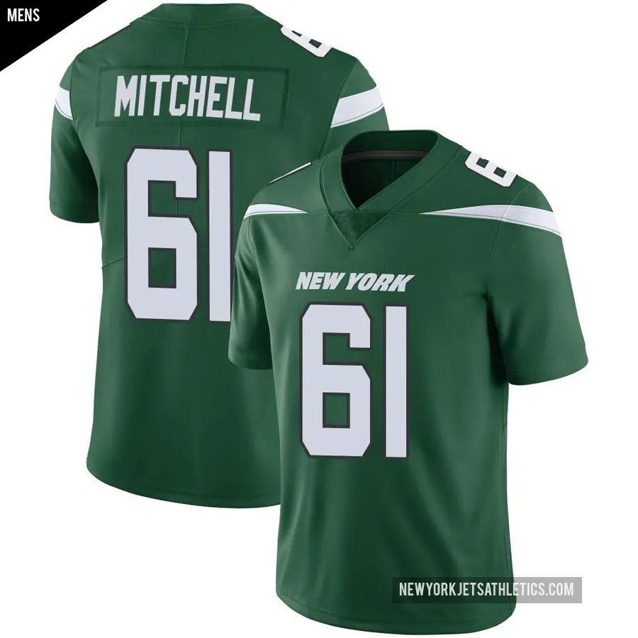 Men's New York Jets ＃61 Max Mitchell Green Limited Gotham Vapor Jersey
