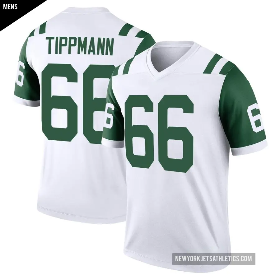 Men's New York Jets ＃66 Joe Tippmann White Legend Classic Alternate Jersey