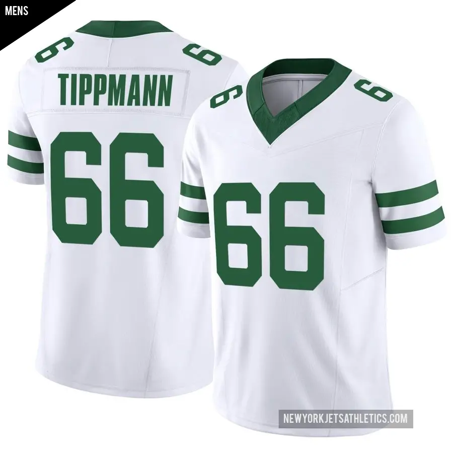 Men's New York Jets ＃66 Joe Tippmann White Limited Legacy Vapor F.U.S.E. Jersey