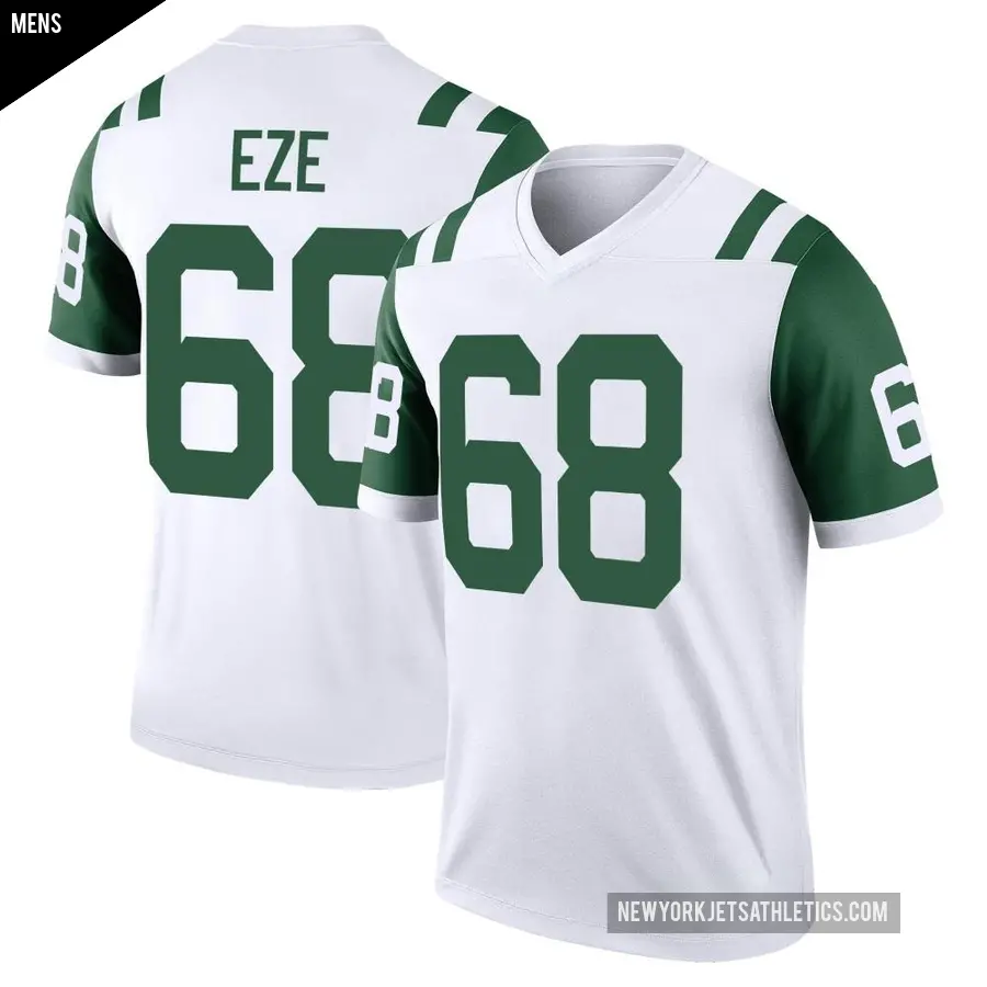 Men's New York Jets ＃68 Obinna Eze White Legend Classic Alternate Jersey