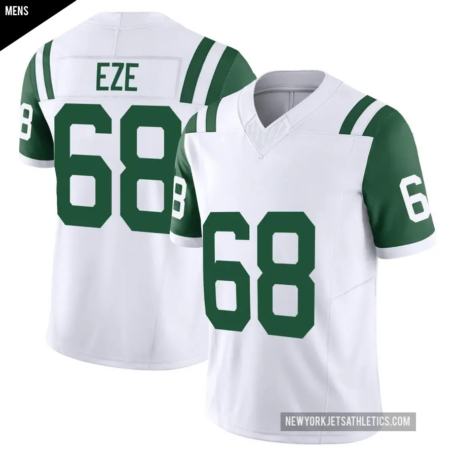 Men's New York Jets ＃68 Obinna Eze White Limited Classic Alternate Vapor F.U.S.E. Jersey