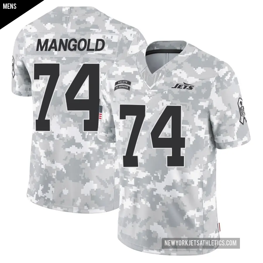 Men's New York Jets ＃74 Nick Mangold Arctic Camo Limited 2024 Salute to Service Jersey