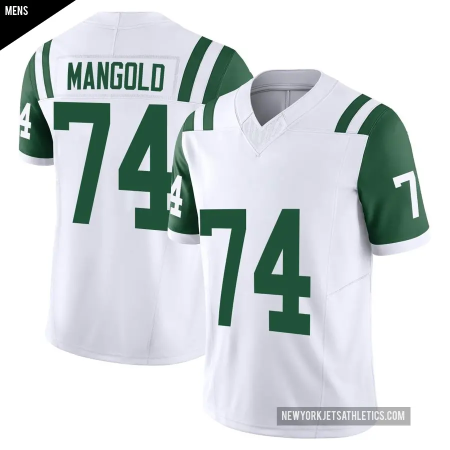 Men's New York Jets ＃74 Nick Mangold White Limited Classic Alternate Vapor F.U.S.E. Jersey