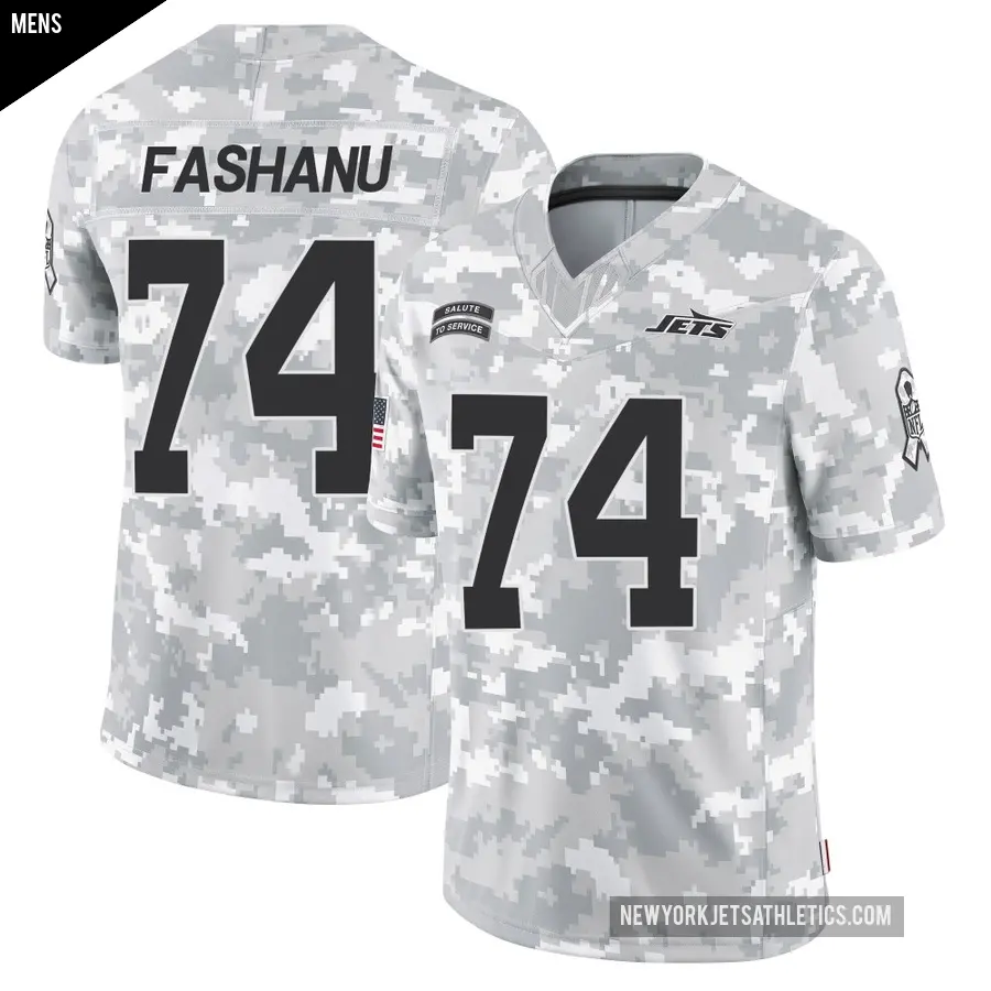 Men's New York Jets ＃74 Olu Fashanu Arctic Camo Limited 2024 Salute to Service Jersey