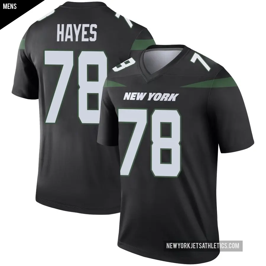 Men's New York Jets ＃78 Marquis Hayes Black Legend Stealth Color Rush Jersey
