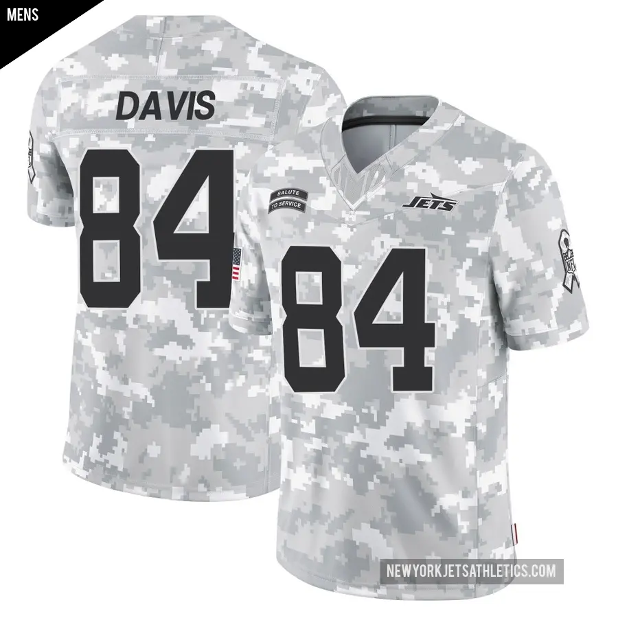 Men's New York Jets ＃84 Corey Davis Arctic Camo Limited 2024 Salute to Service Jersey