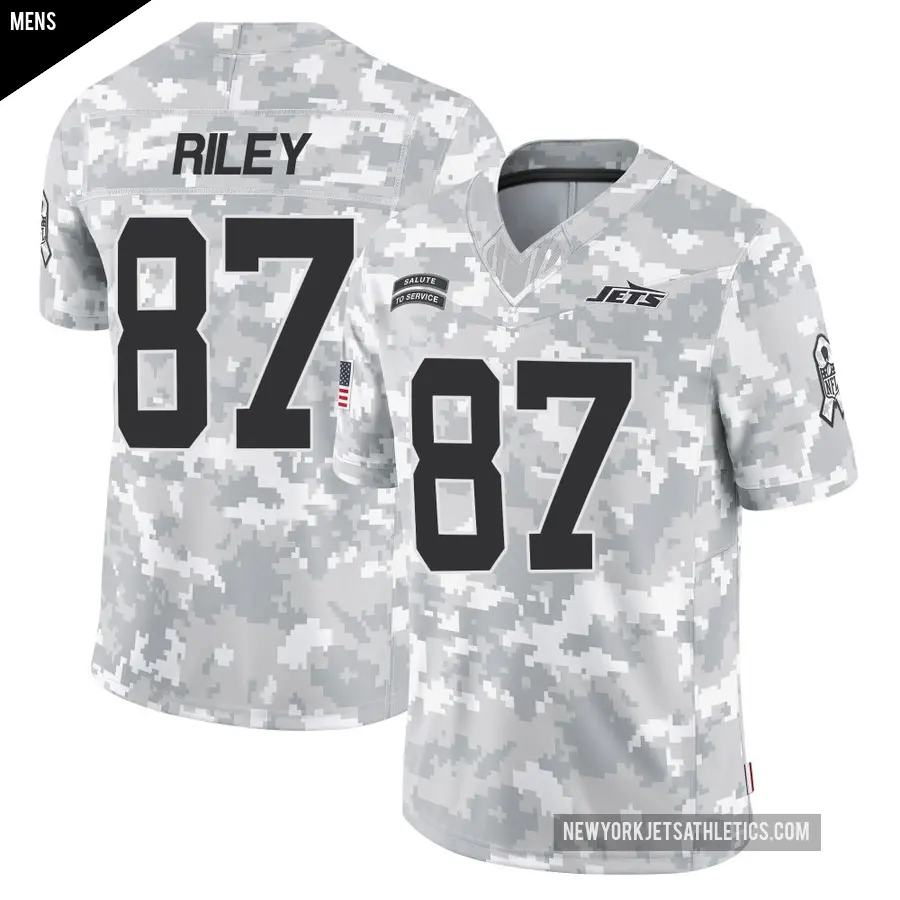 Men's New York Jets ＃87 Marcus Riley Arctic Camo Limited 2024 Salute to Service Jersey