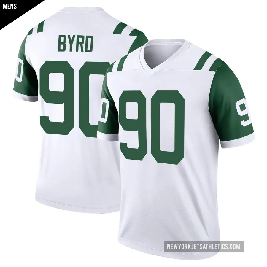 Men's New York Jets ＃90 Dennis Byrd White Legend Classic Alternate Jersey