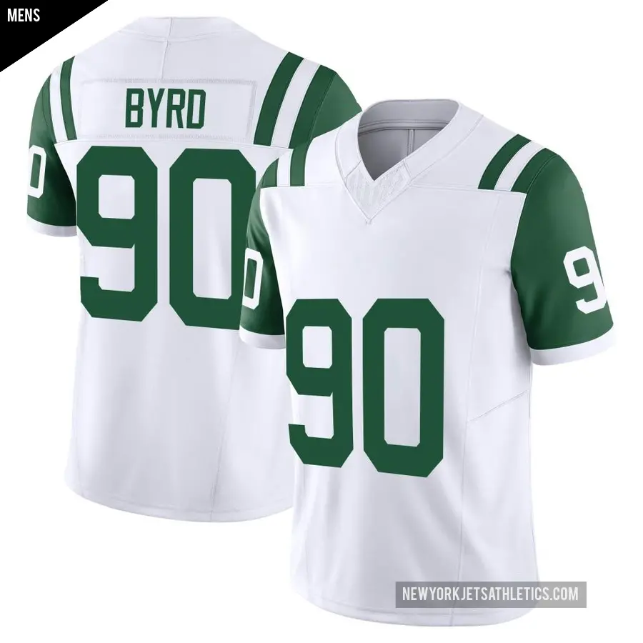 Men's New York Jets ＃90 Dennis Byrd White Limited Classic Alternate Vapor F.U.S.E. Jersey