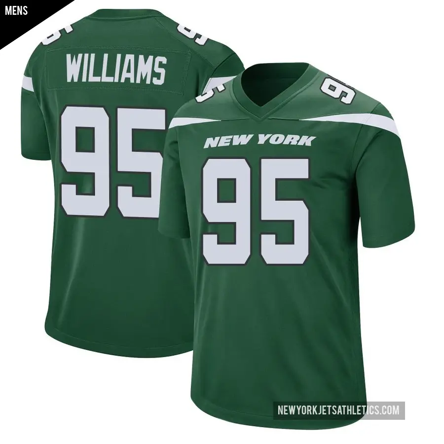 Men's New York Jets ＃95 Quinnen Williams Green Game Gotham Jersey
