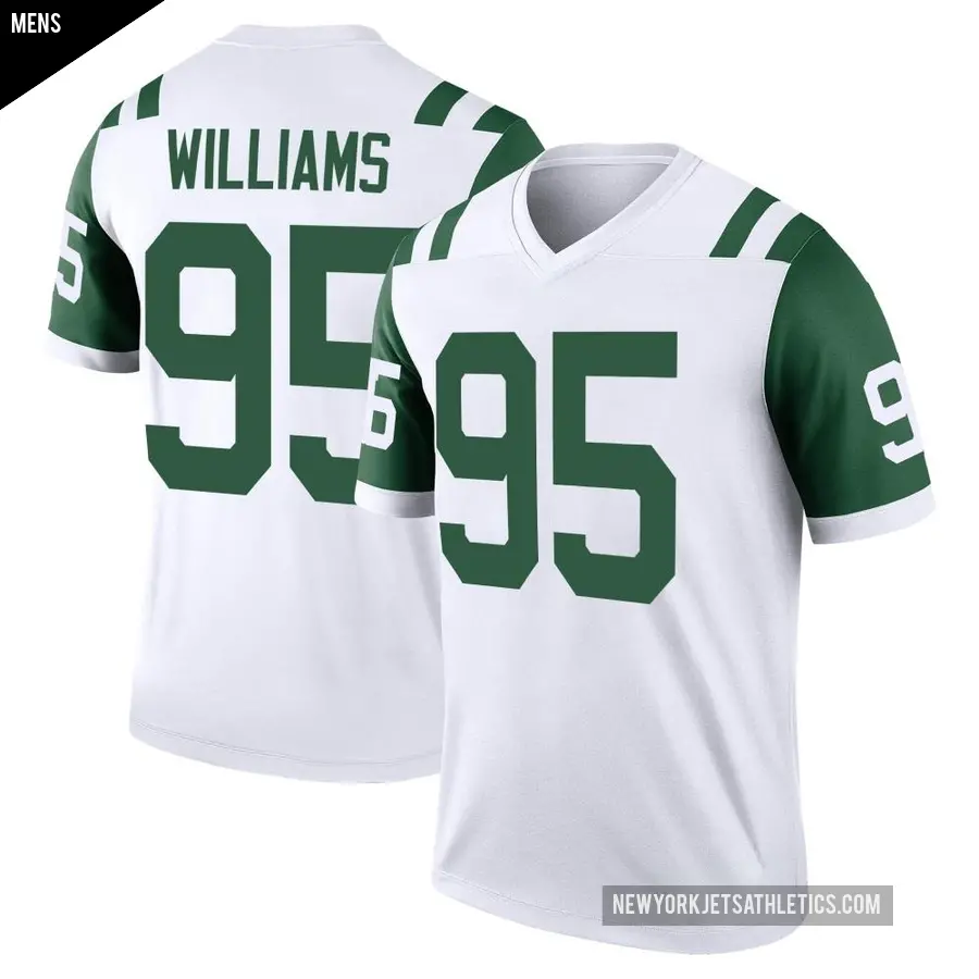 Men's New York Jets ＃95 Quinnen Williams White Legend Classic Alternate Jersey