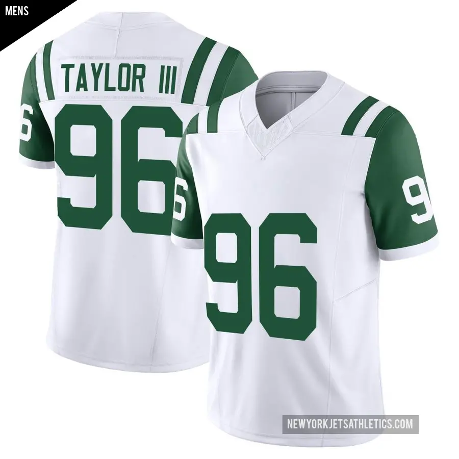 Men's New York Jets ＃96 Leonard Taylor III White Limited Classic Alternate Vapor F.U.S.E. Jersey
