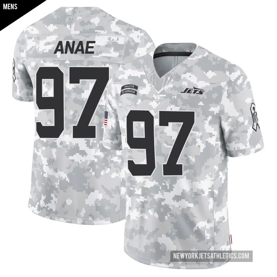 Men's New York Jets ＃97 Bradlee Anae Arctic Camo Limited 2024 Salute to Service Jersey