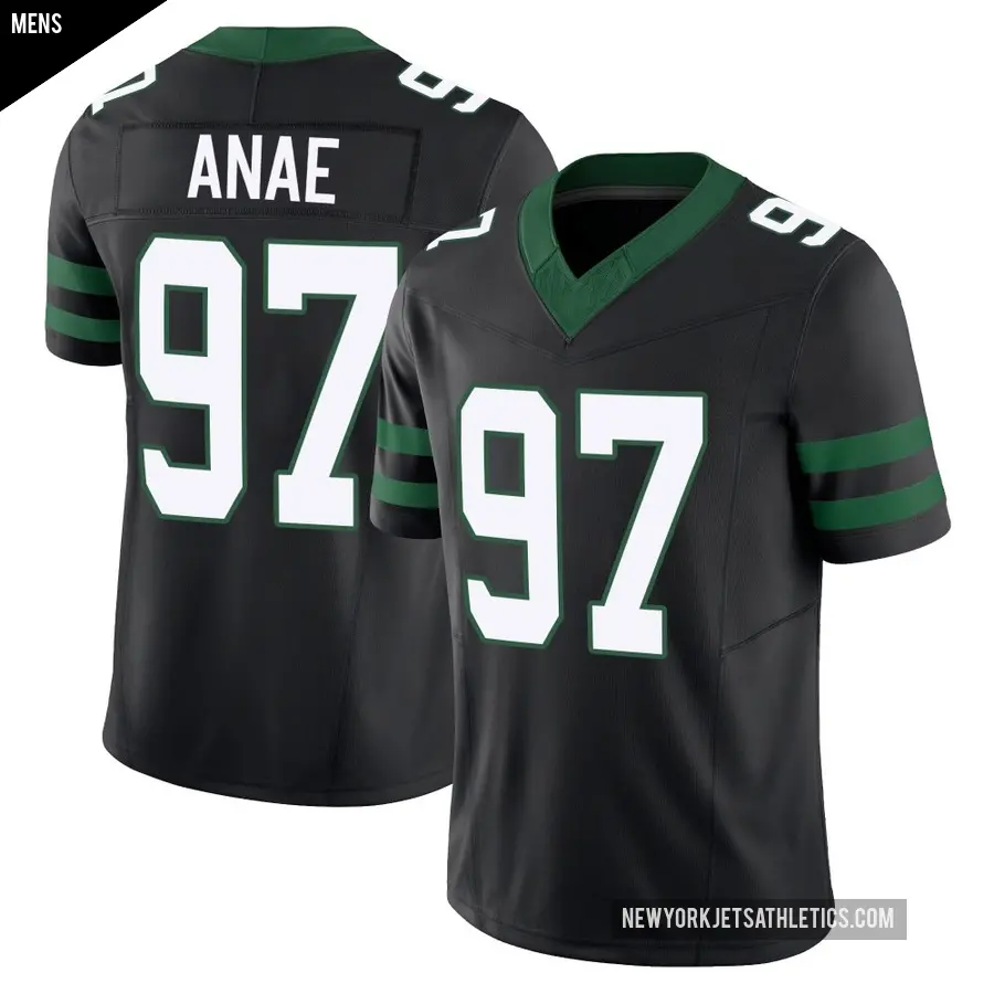 Men's New York Jets ＃97 Bradlee Anae Black Limited Legacy Alternate Vapor F.U.S.E. Jersey