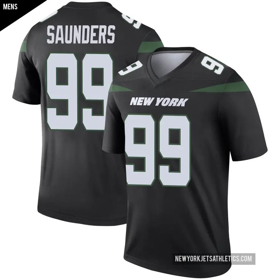 Men's New York Jets ＃99 Khalen Saunders Black Legend Stealth Color Rush Jersey