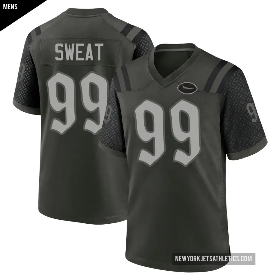 Men's New York Jets ＃99 T'Vondre Sweat Green Game Gotham 2025 Rivalries Collection Jersey