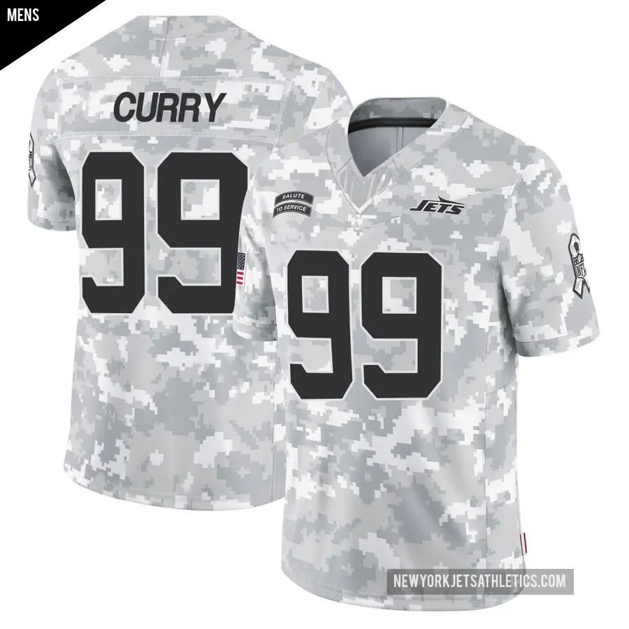 Men's New York Jets ＃99 Vinny Curry Arctic Camo Limited 2024 Salute to Service Jersey