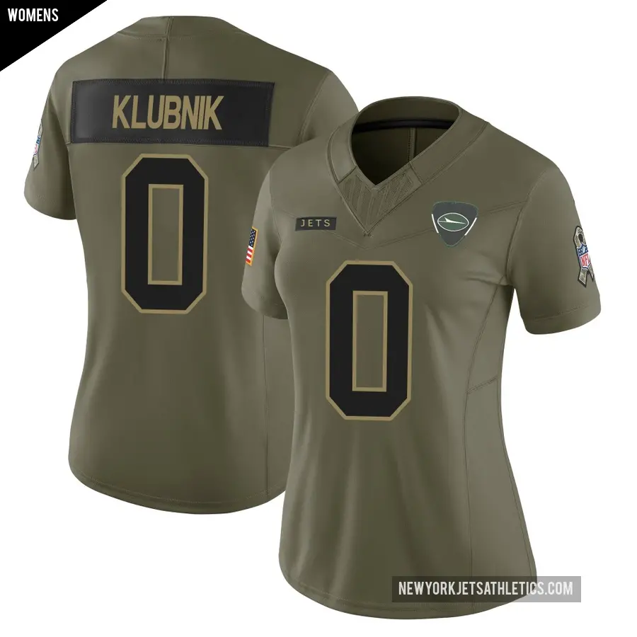 Women's New York Jets ＃0 Cade Klubnik Olive Limited 2025 Salute to Service Jersey