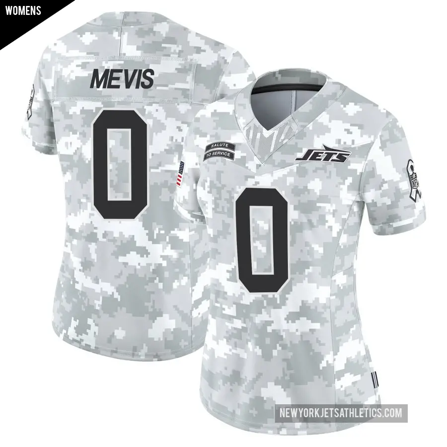 Women's New York Jets ＃0 Harrison Mevis Arctic Camo Limited 2024 Salute to Service Jersey