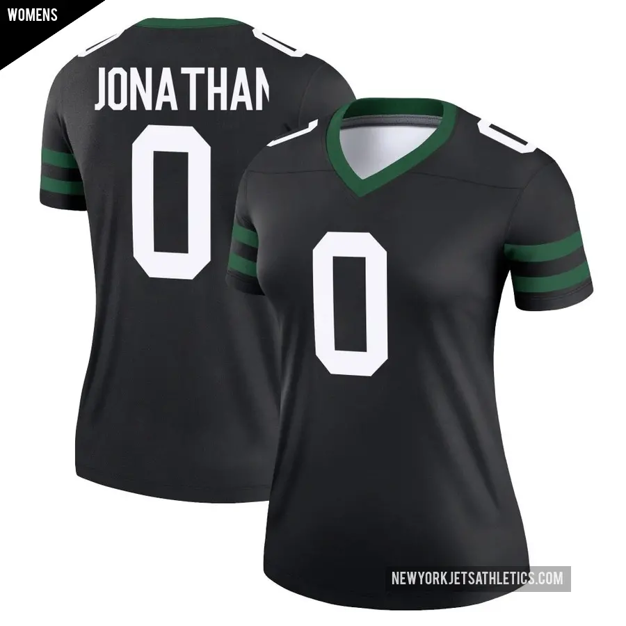 Women's New York Jets ＃0 Kingsley Jonathan Black Legend Legacy Jersey