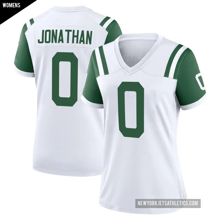Women's New York Jets ＃0 Kingsley Jonathan White Game Classic Alternate Jersey
