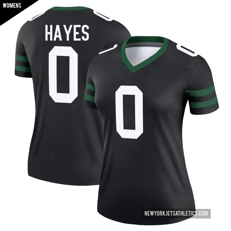 Women's New York Jets ＃0 Marquis Hayes Black Legend Legacy Jersey