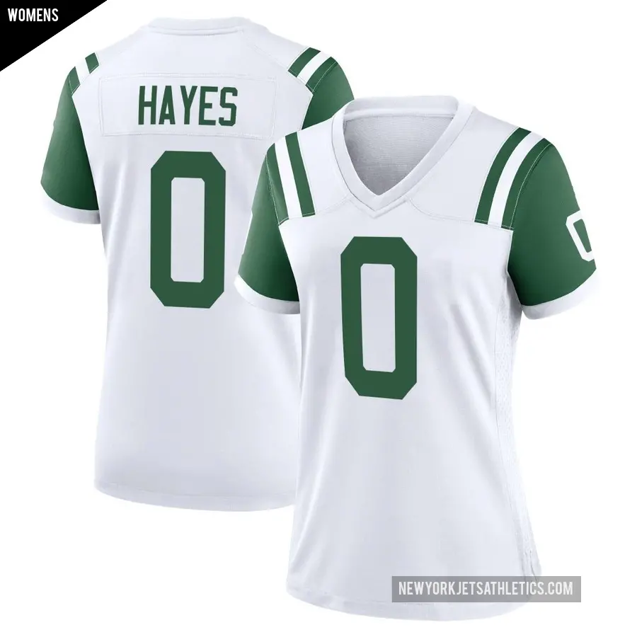 Women's New York Jets ＃0 Marquis Hayes White Game Classic Alternate Jersey