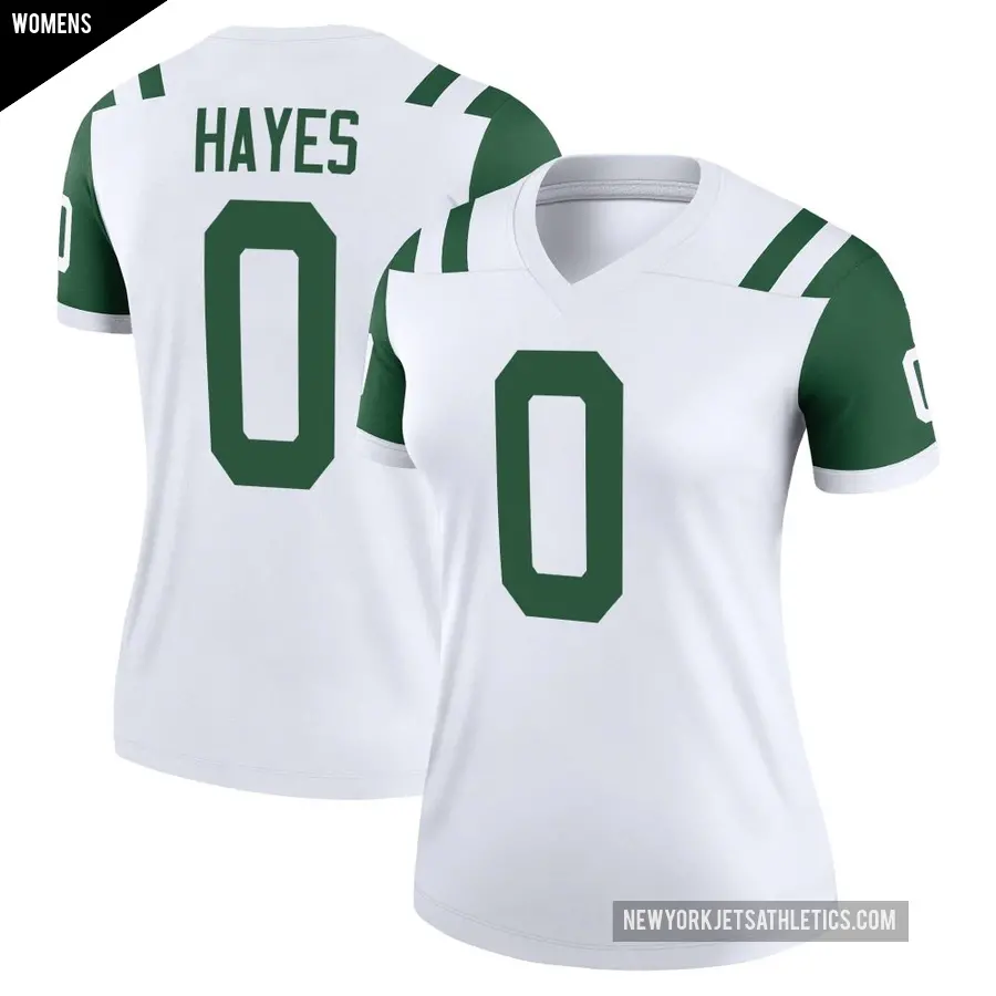 Women's New York Jets ＃0 Marquis Hayes White Legend Classic Alternate Jersey