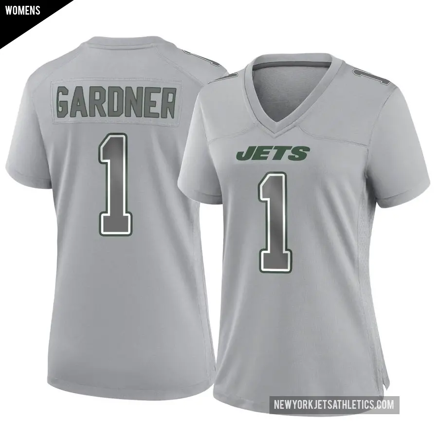 Women's New York Jets ＃1 Sauce Gardner Gray Game Atmosphere Fashion Jersey