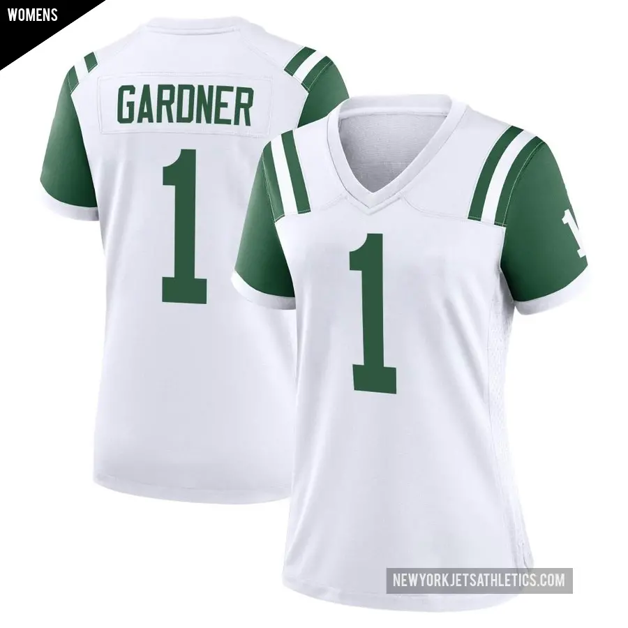 Women's New York Jets ＃1 Sauce Gardner White Game Classic Alternate Jersey