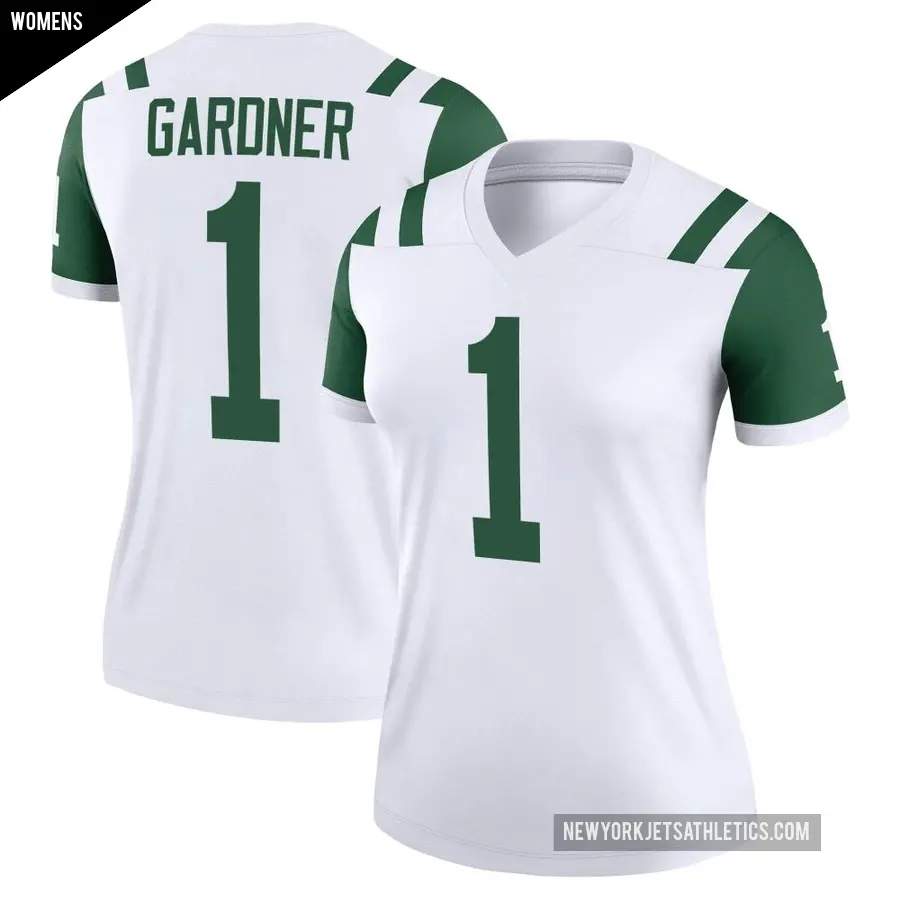 Women's New York Jets ＃1 Sauce Gardner White Legend Classic Alternate Jersey