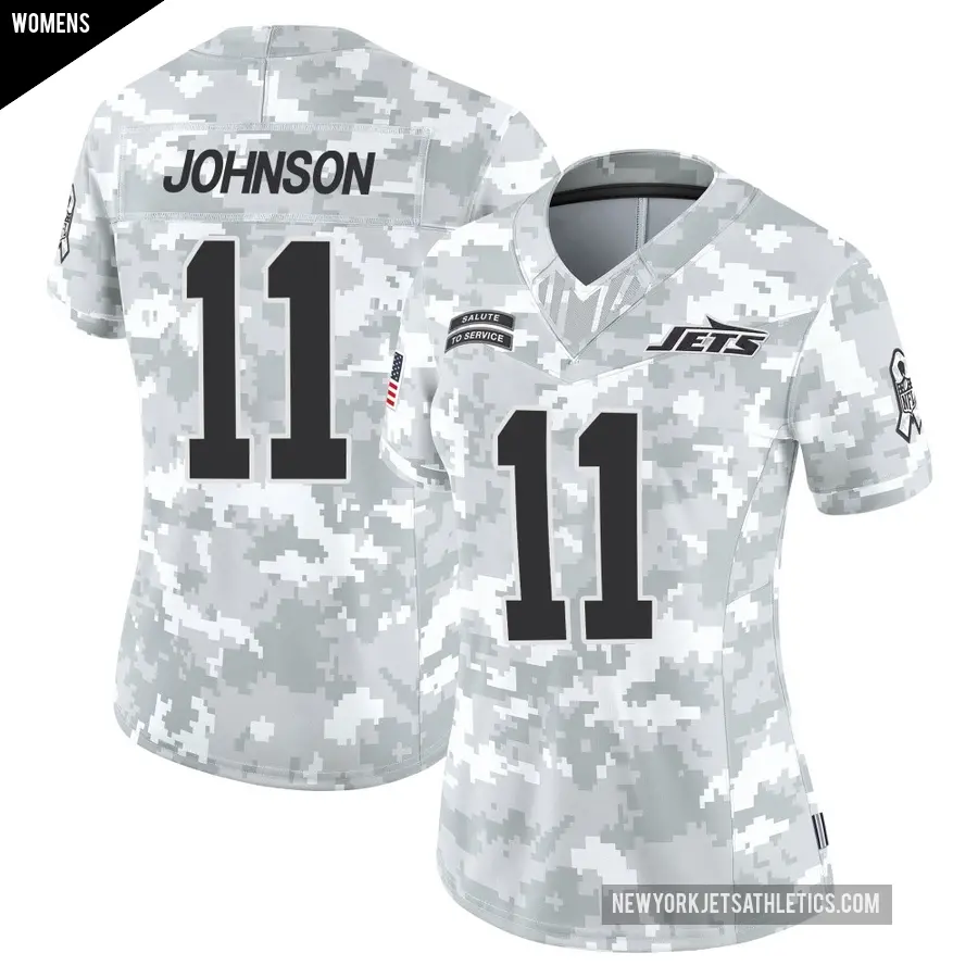 Women's New York Jets ＃11 Jermaine Johnson Arctic Camo Limited 2024 Salute to Service Jersey