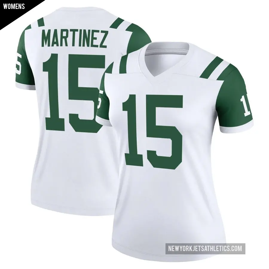 Women's New York Jets ＃15 Adrian Martinez White Legend Classic Alternate Jersey