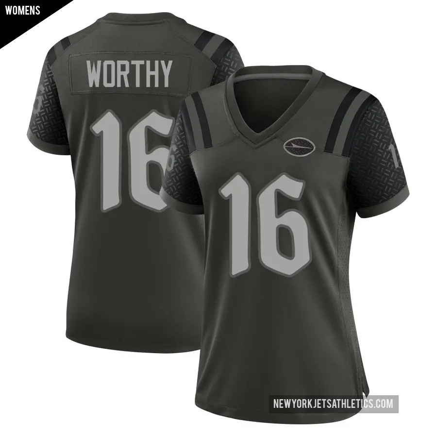Women's New York Jets ＃16 Chandler Worthy Green Game Gotham 2025 Rivalries Collection Jersey