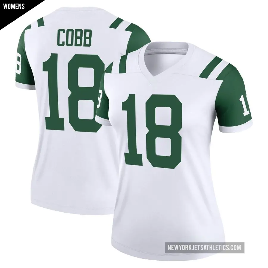 Women's New York Jets ＃18 Randall Cobb White Legend Classic Alternate Jersey