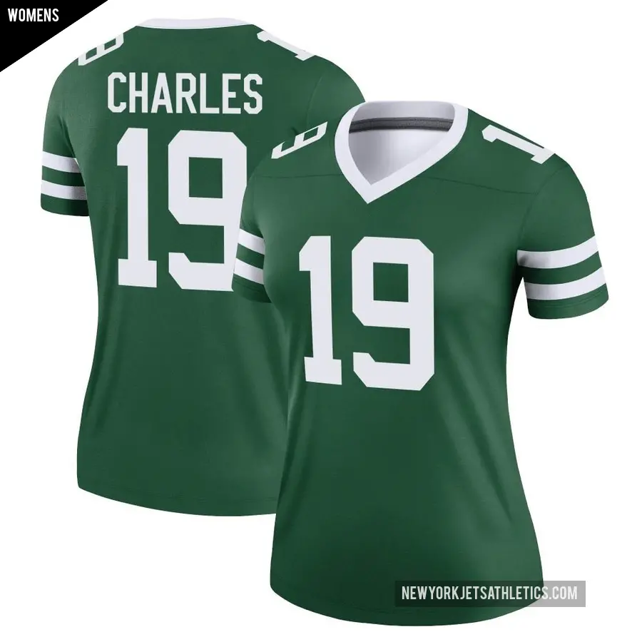 Women's New York Jets ＃19 Irvin Charles Green Legend Legacy Jersey
