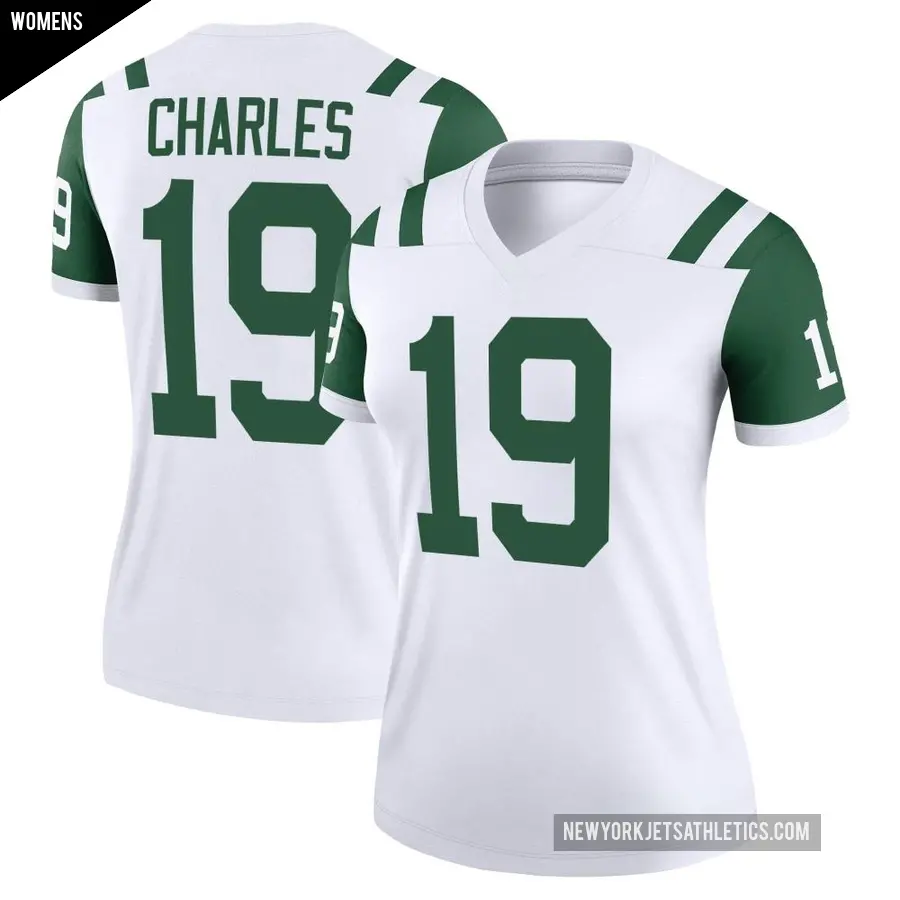 Women's New York Jets ＃19 Irvin Charles White Legend Classic Alternate Jersey