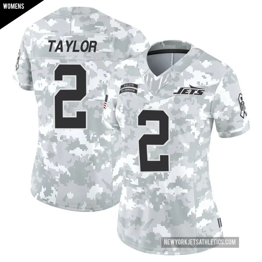 Women's New York Jets ＃2 Tyrod Taylor Arctic Camo Limited 2024 Salute to Service Jersey
