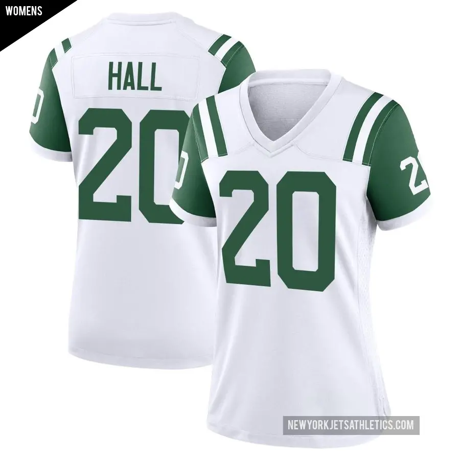 Women's New York Jets ＃20 Breece Hall White Game Classic Alternate Jersey