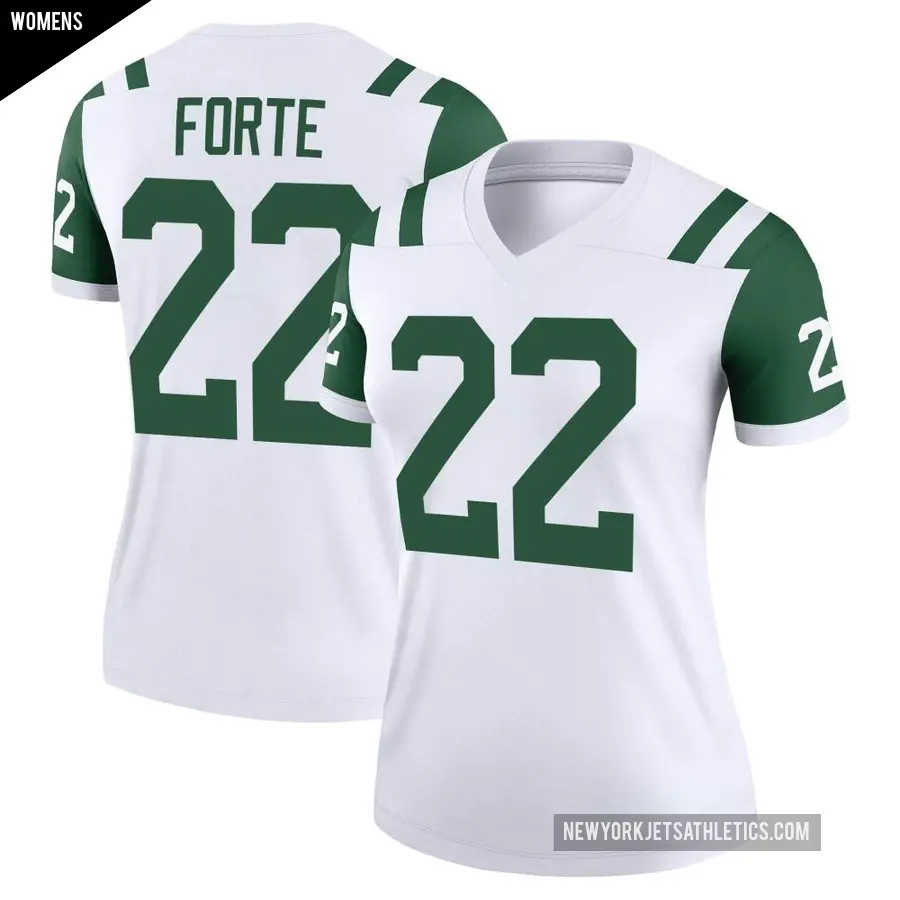 Women's New York Jets ＃22 Matt Forte White Legend Classic Alternate Jersey