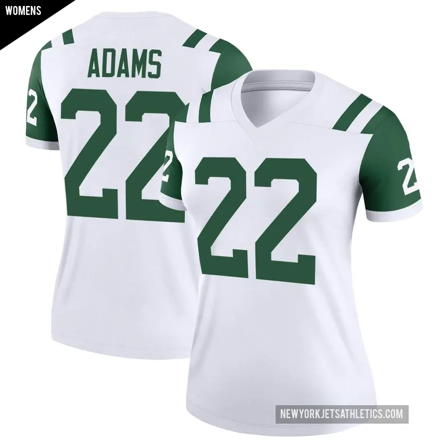 Women's New York Jets ＃22 Tony Adams White Legend Classic Alternate Jersey