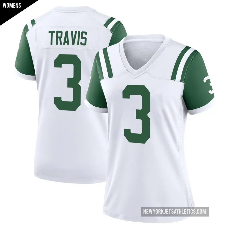Women's New York Jets ＃3 Jordan Travis White Game Classic Alternate Jersey