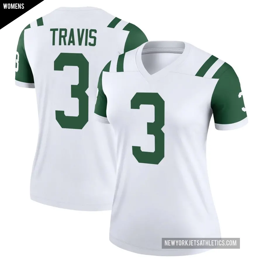 Women's New York Jets ＃3 Jordan Travis White Legend Classic Alternate Jersey