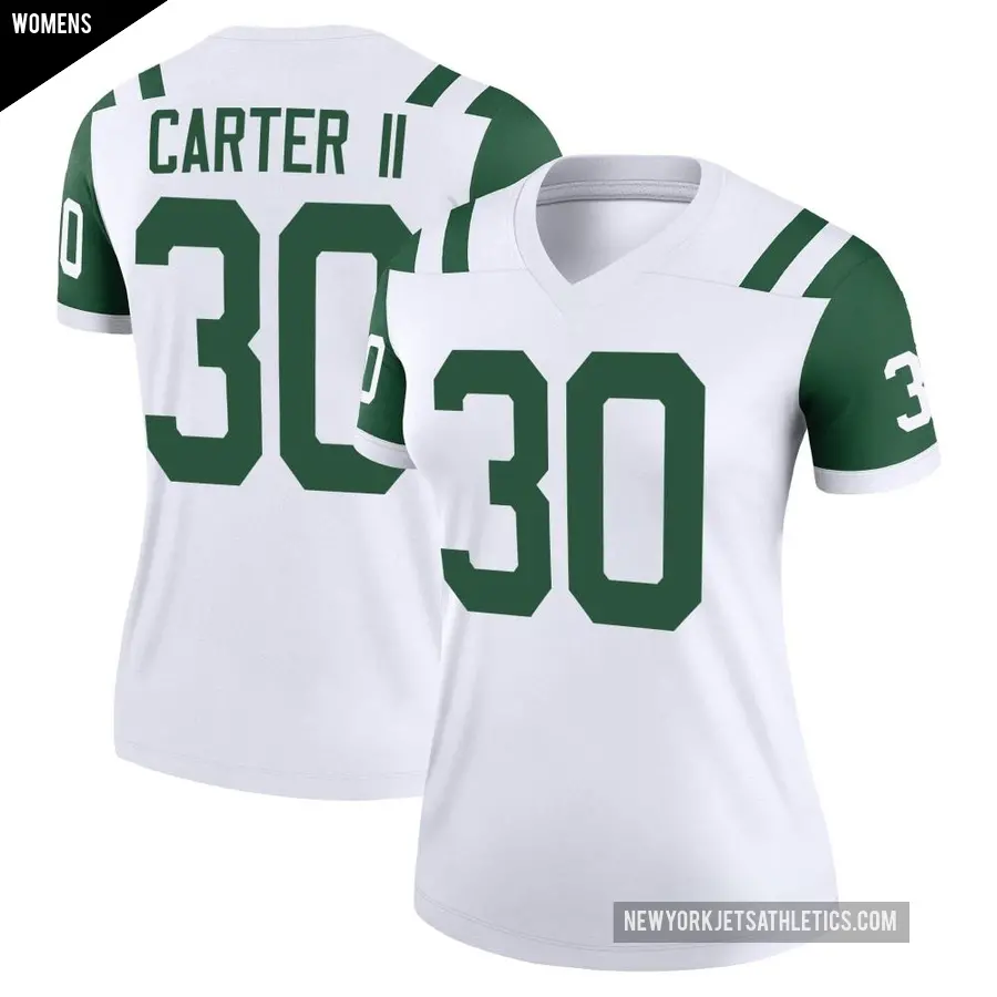 Women's New York Jets ＃30 Michael Carter II White Legend Classic Alternate Jersey