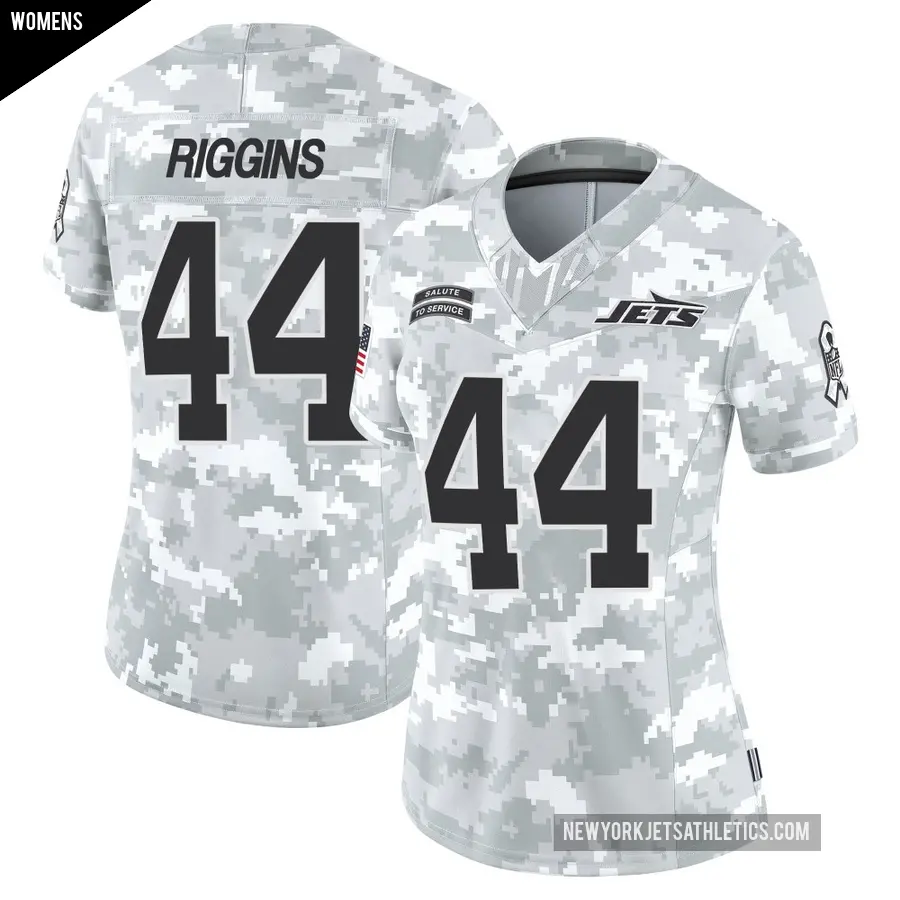 Women's New York Jets ＃44 John Riggins Arctic Camo Limited 2024 Salute to Service Jersey