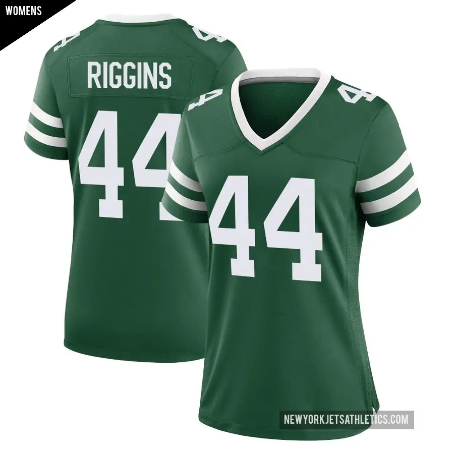 Women's New York Jets ＃44 John Riggins Green Game Legacy Jersey